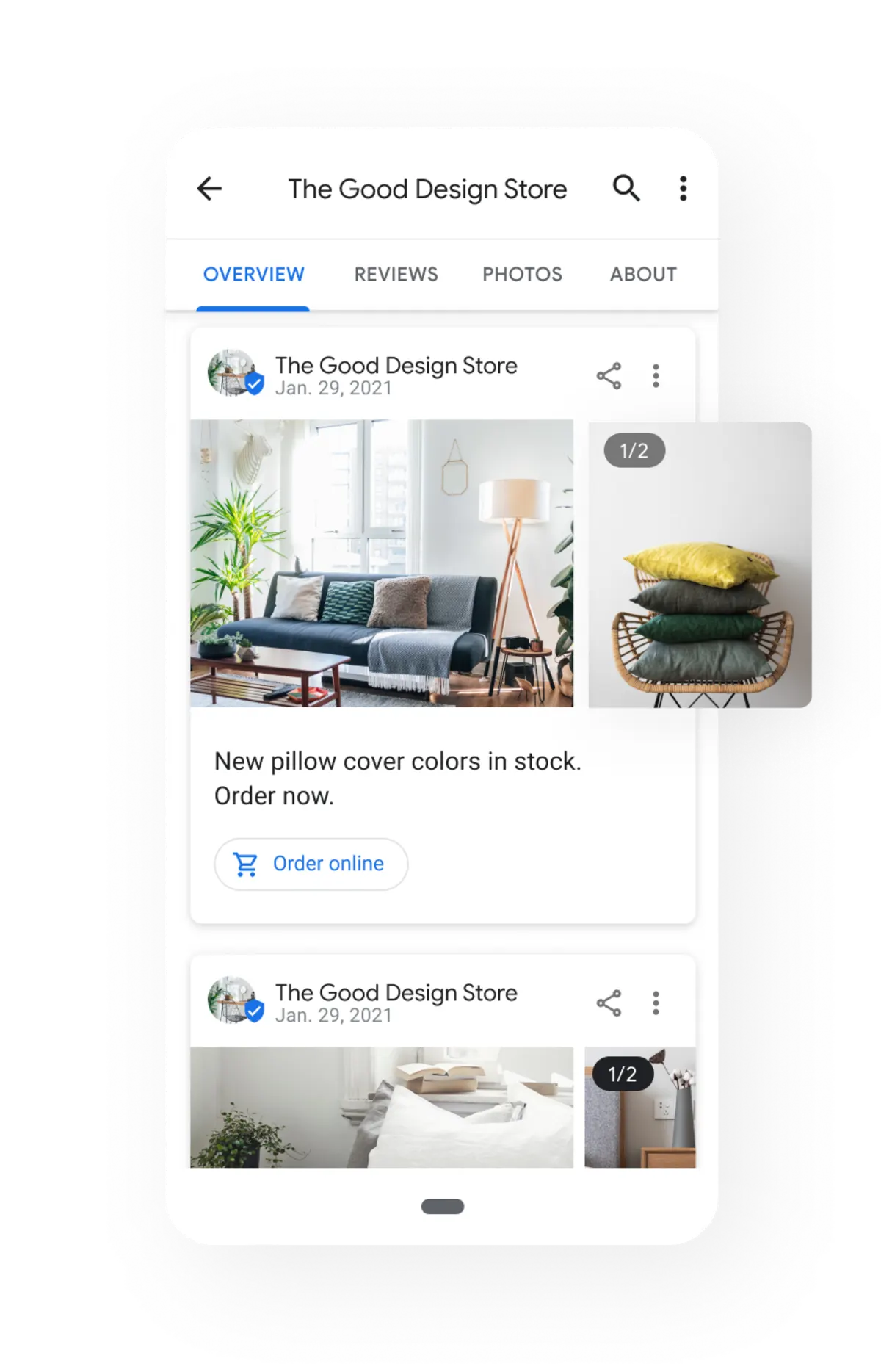Store profile preview